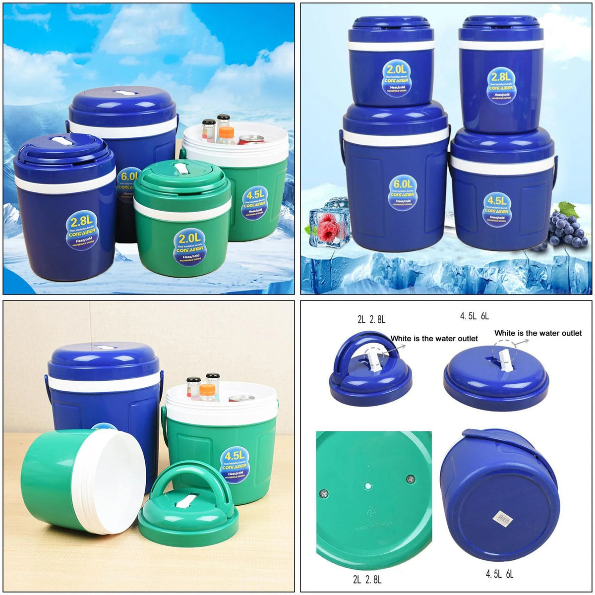 Green Insulated Beverage Bucket 4.5L I406