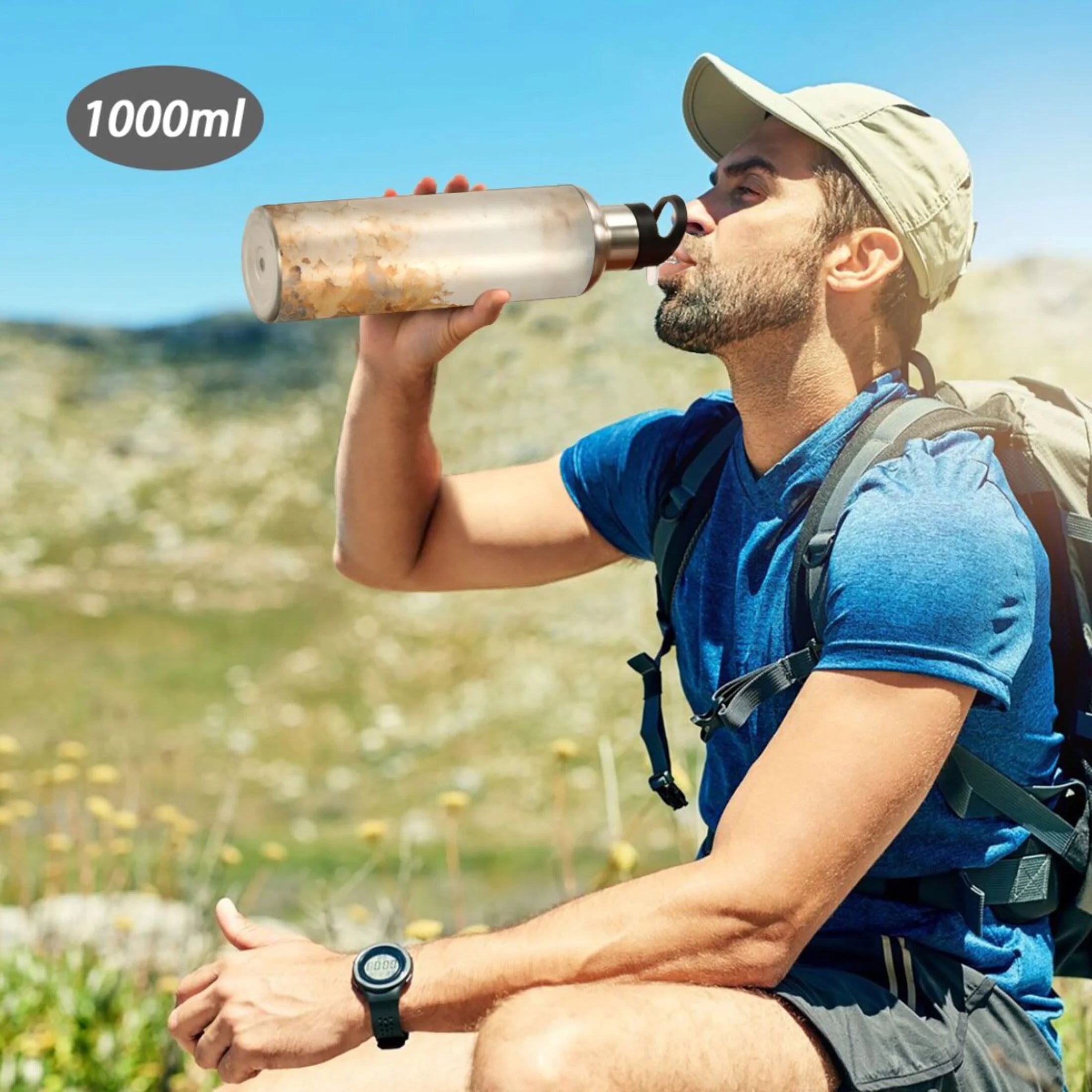 Stainless Steel Insulated Water Bottle with Straw Lid Y956303
