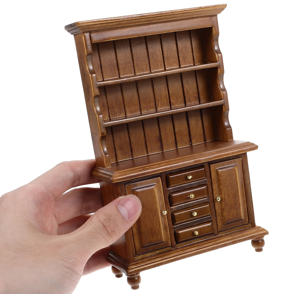 Walnut Color Wood Dollhouse Bookcase E959727