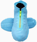 Waterproof Reusable Foldable Rain Shoe Covers with Zipper Blue E839389