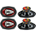 Red 4-Way Car Coaxial Speakers E433114