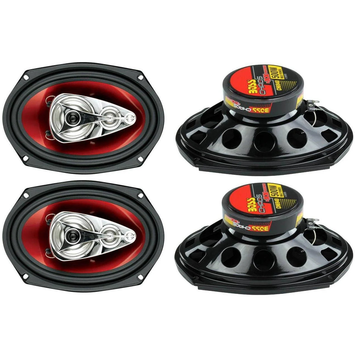 Red 4-Way Car Coaxial Speakers E433114