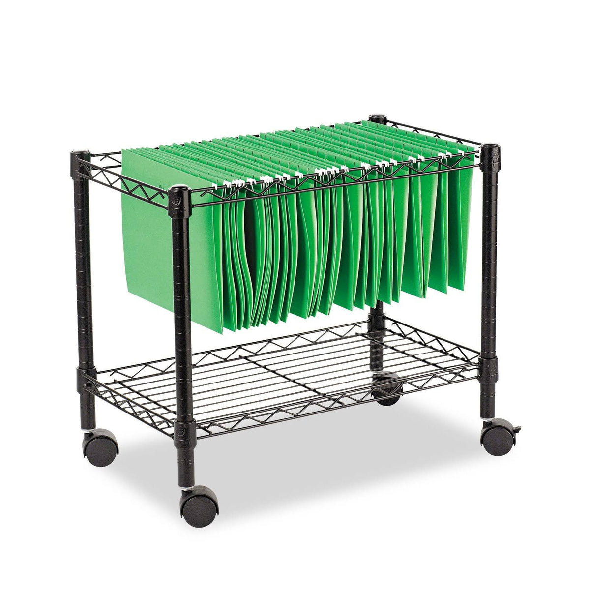 Single-Tier Rolling File Cart with Storage E290468