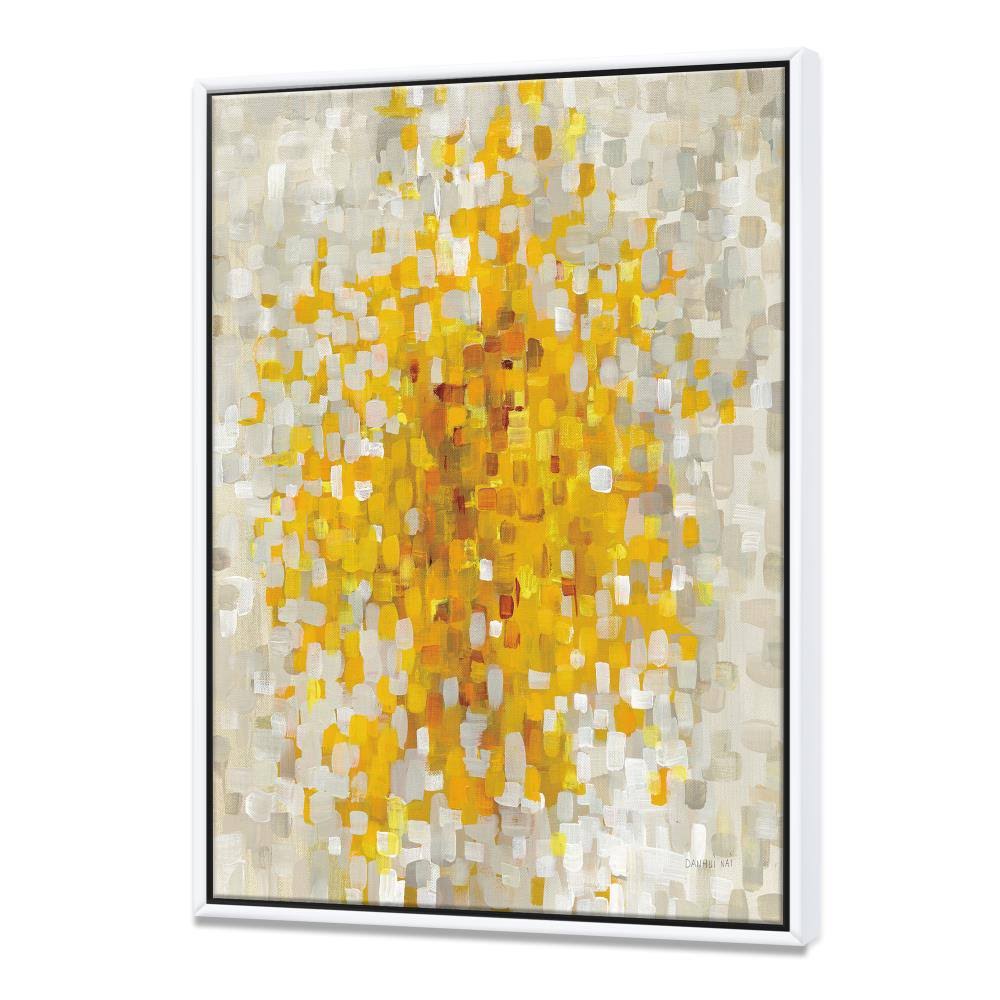 Glam Yellow Explosion Blocks Framed Canvas I565