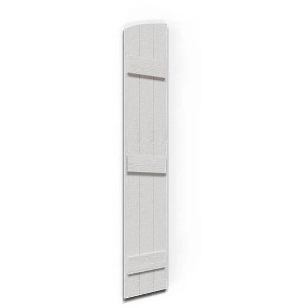 Rustic Faux Wood Shutters with Elliptical Arch Top P852