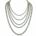 925 Silver Moissanite Tennis Necklace 4 mm Round Chain 18-36 Inches F53829