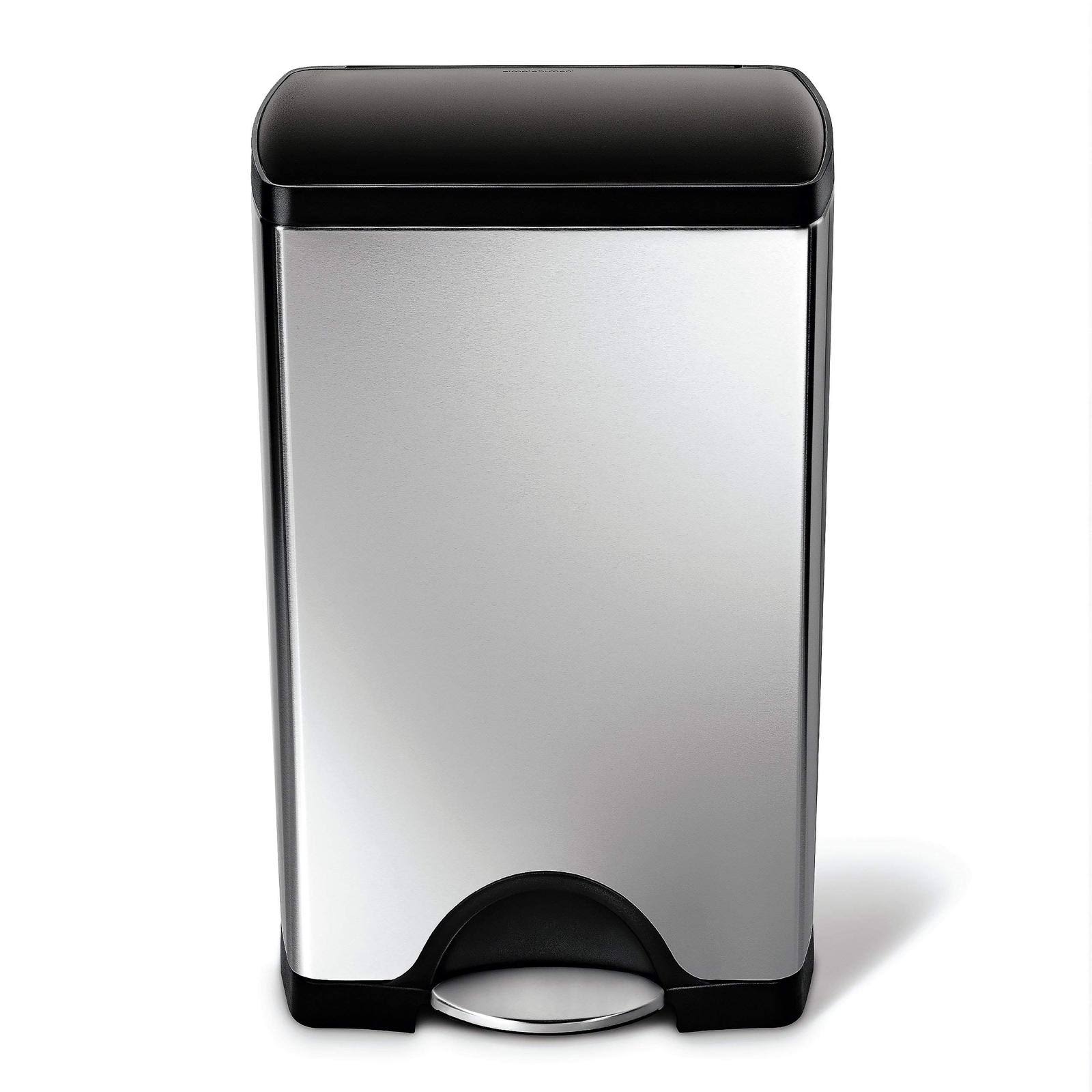 Stainless Steel Rectangular Step Trash Can, 38 L Y929