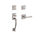 Satin Nickel Handleset with Federal Lever Square Rose L9668