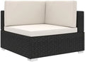 Gray Poly Rattan Sectional Corner Chair with Cushions H3387