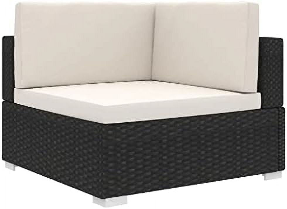 Gray Poly Rattan Sectional Corner Chair with Cushions H3387