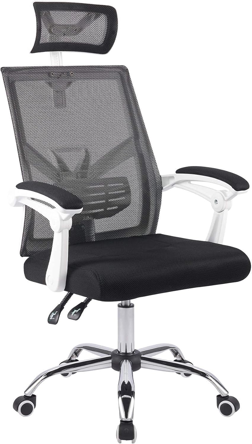 Black Ergonomic Mesh Office Chair with Adjustable Headrest and Armrest X953400