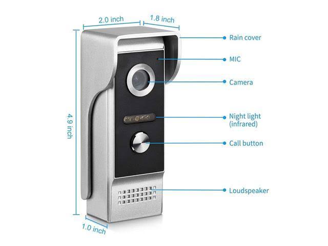 Wired Video Door Phone Intercom System with Monitor and Electronic Door Lock E888956