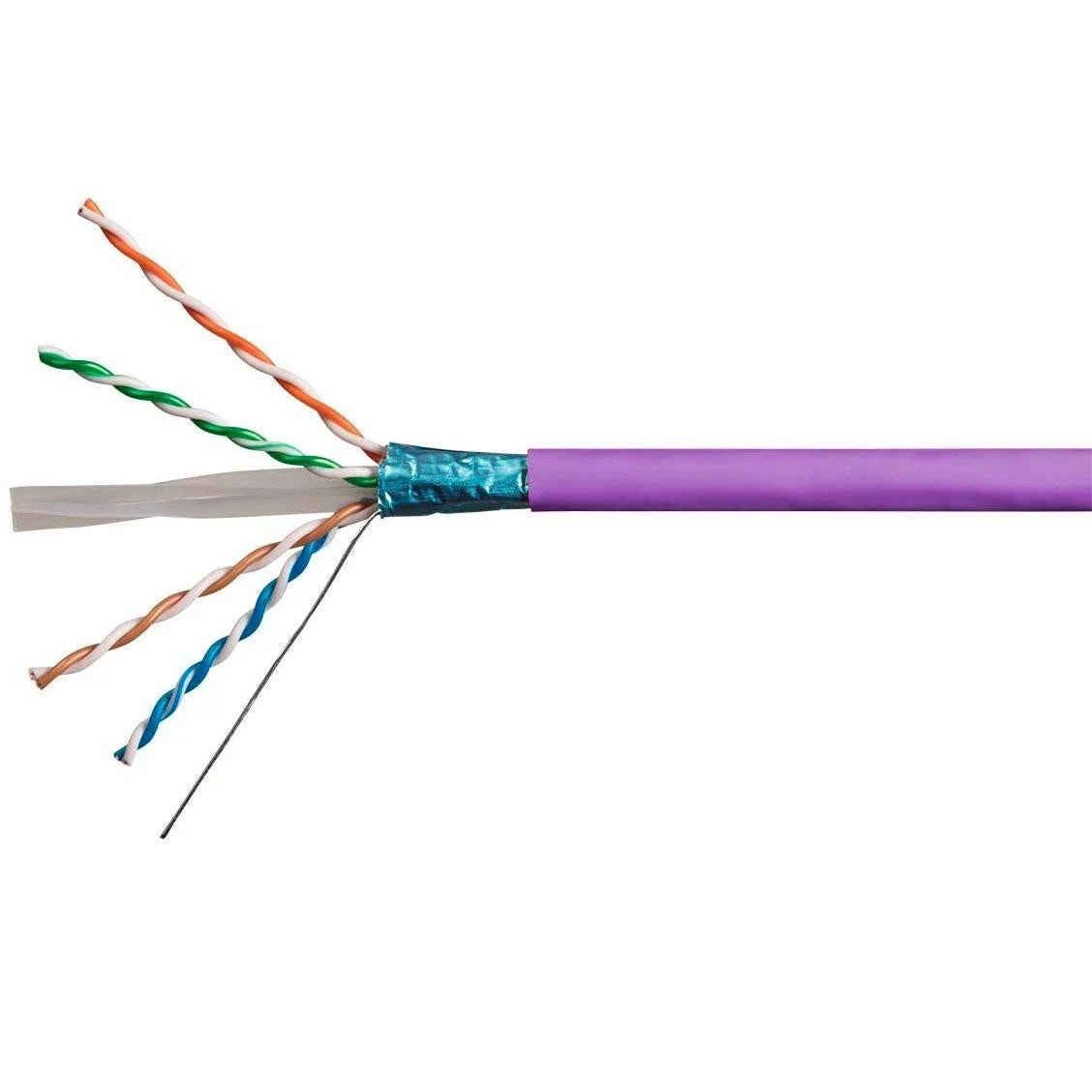 1000ft 23AWG Cat6a FTP Solid Riser-Rated Bulk Pure Bare Copper Ethernet Cable Q4934