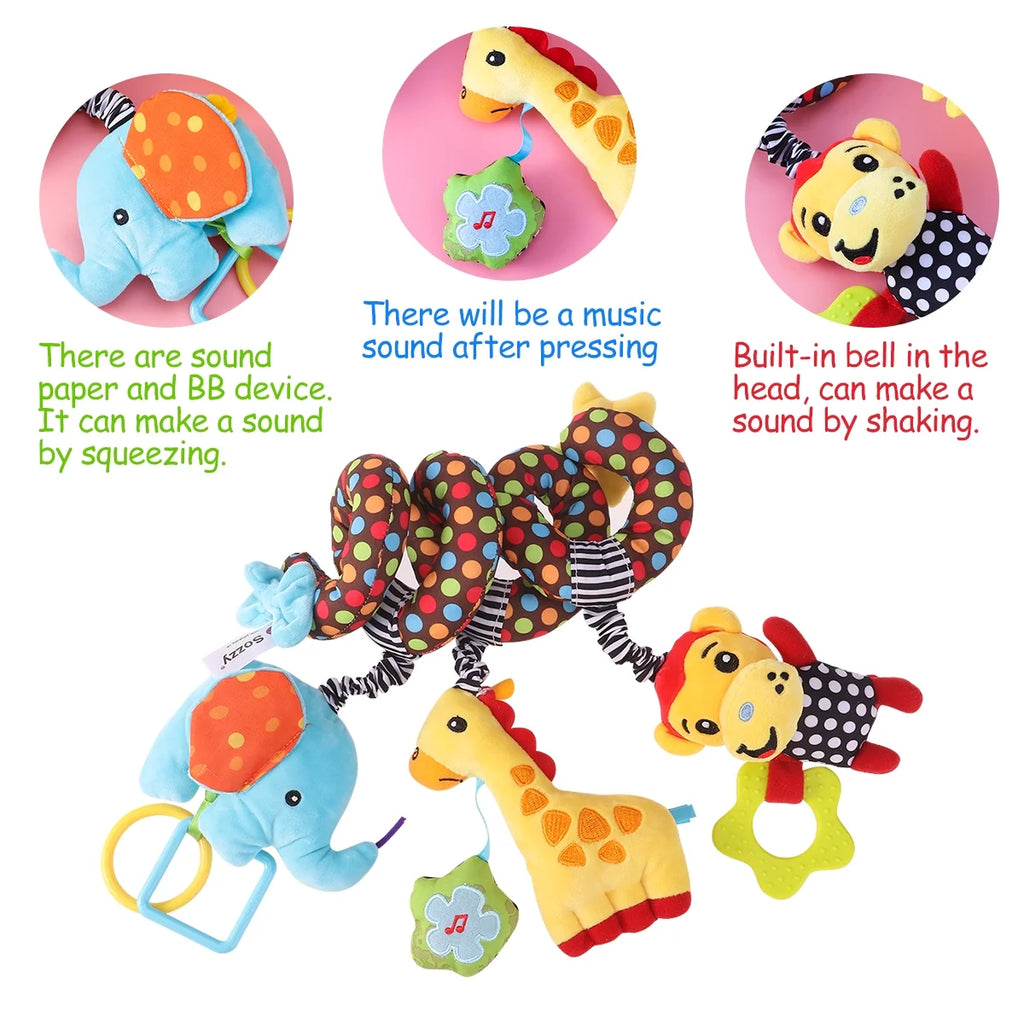 Infant Baby Activity Spiral Stroller Toy Plush Toy Q938173