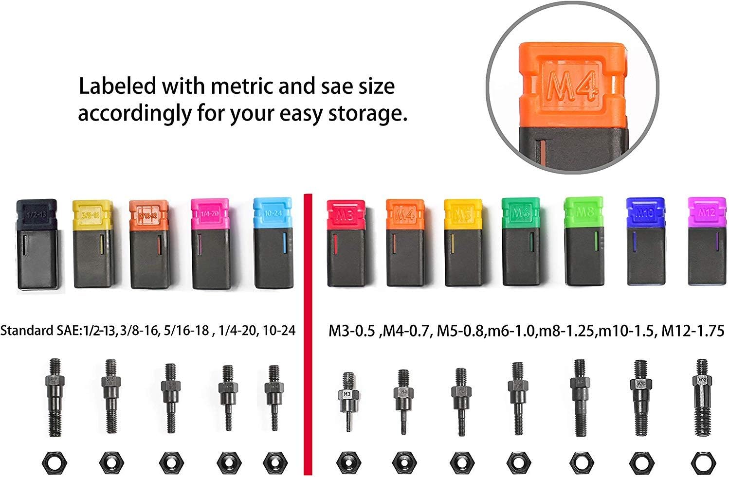 16 Rivet Nut Tool Set with 115Pcs Assorted Rivet Nuts and aluminum Carrying Case H18237