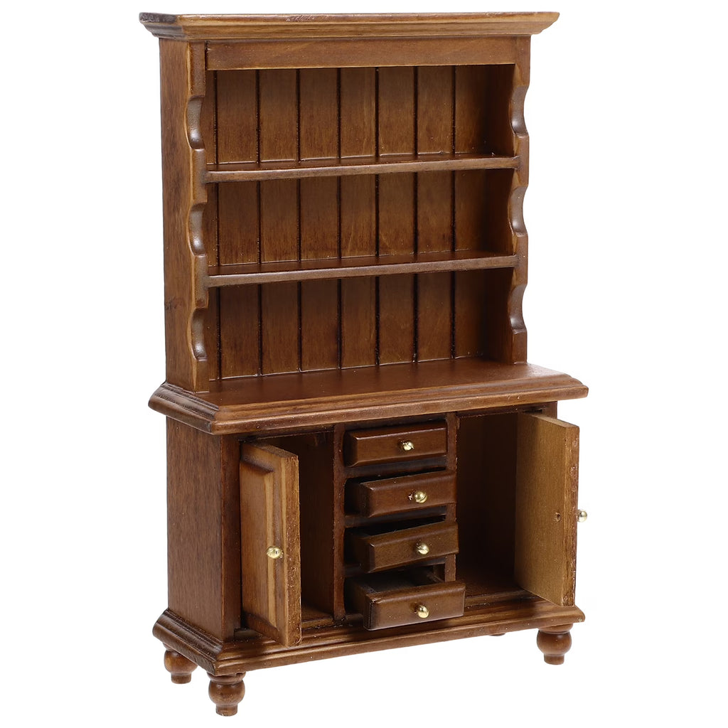 Walnut Color Wood Dollhouse Bookcase E959727