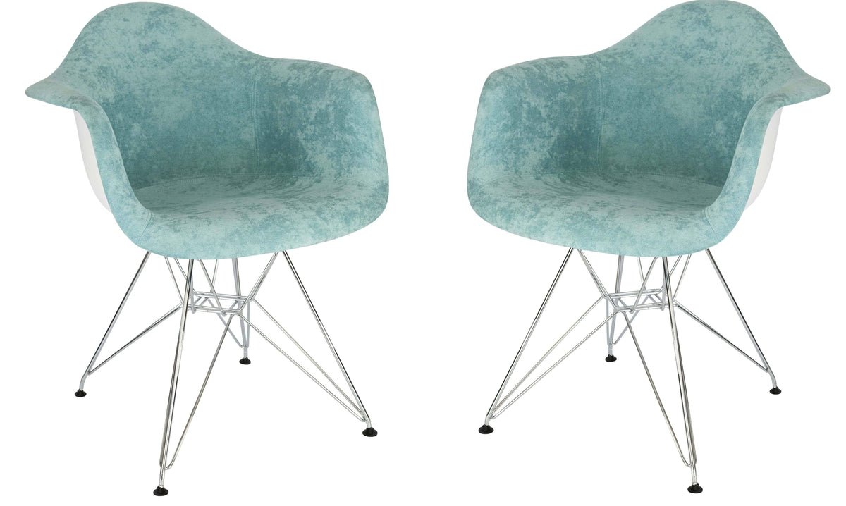 Teal Velvet Accent Chair, Set of 2 B78377