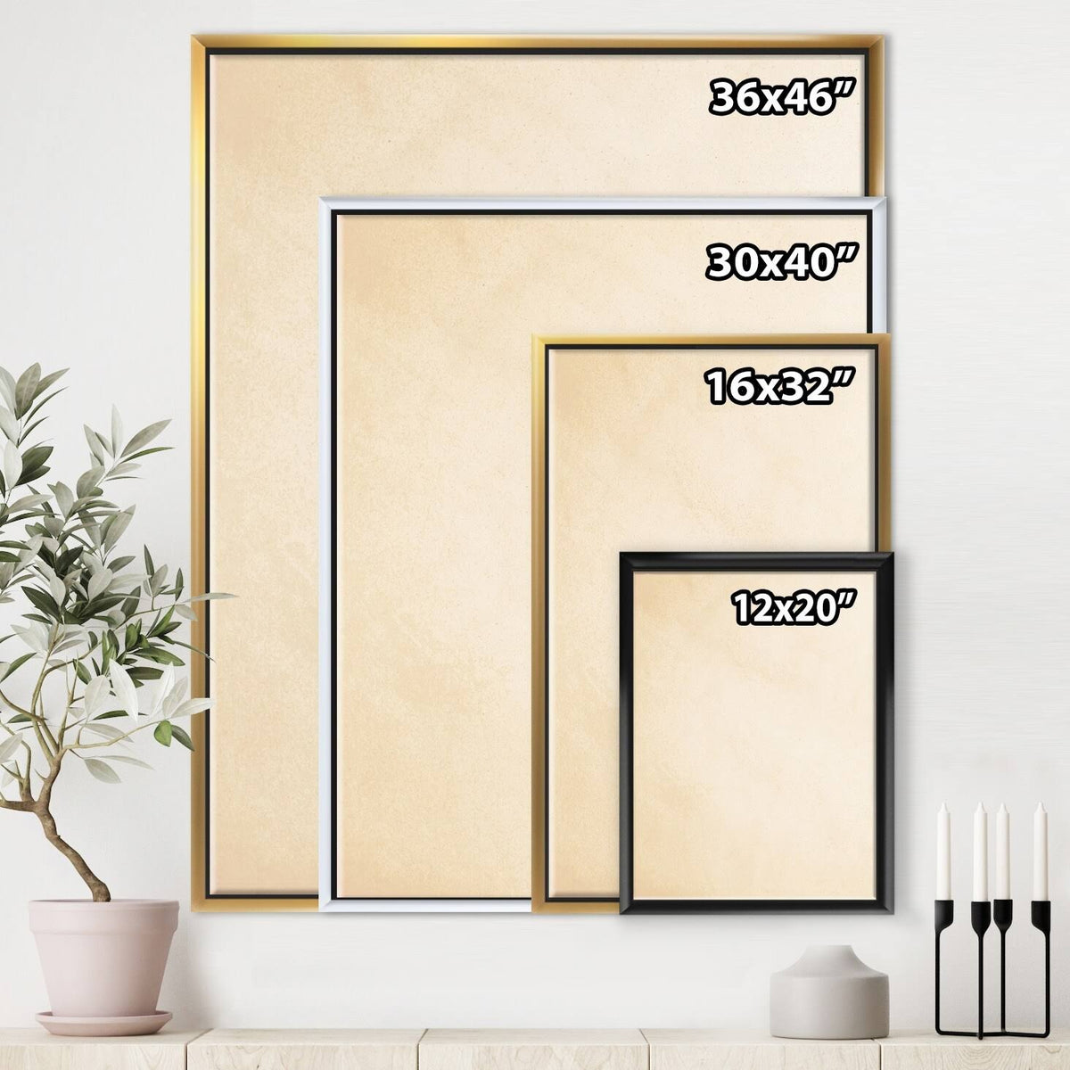 Glam Yellow Explosion Blocks Framed Canvas I565