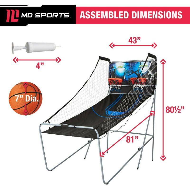 2-Player Arcade Basketball Game with 8 Options D512