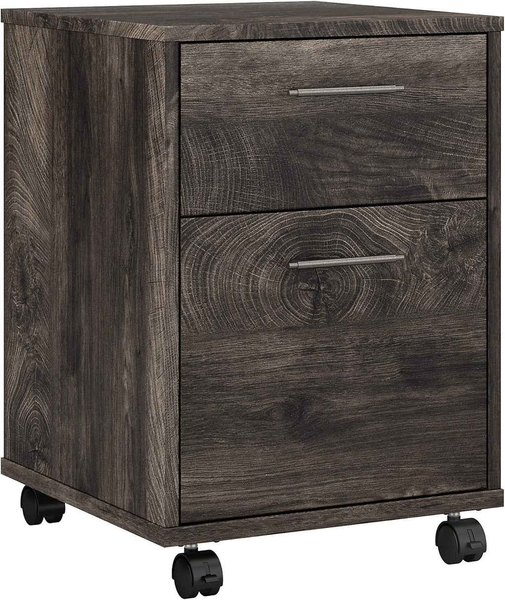 Dark Gray Hickory 2 Drawer Mobile File Cabinet C14477