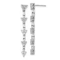 14 Karat White Gold Lab Grown Diamond Marquise Cluster Dangle Earrings L243