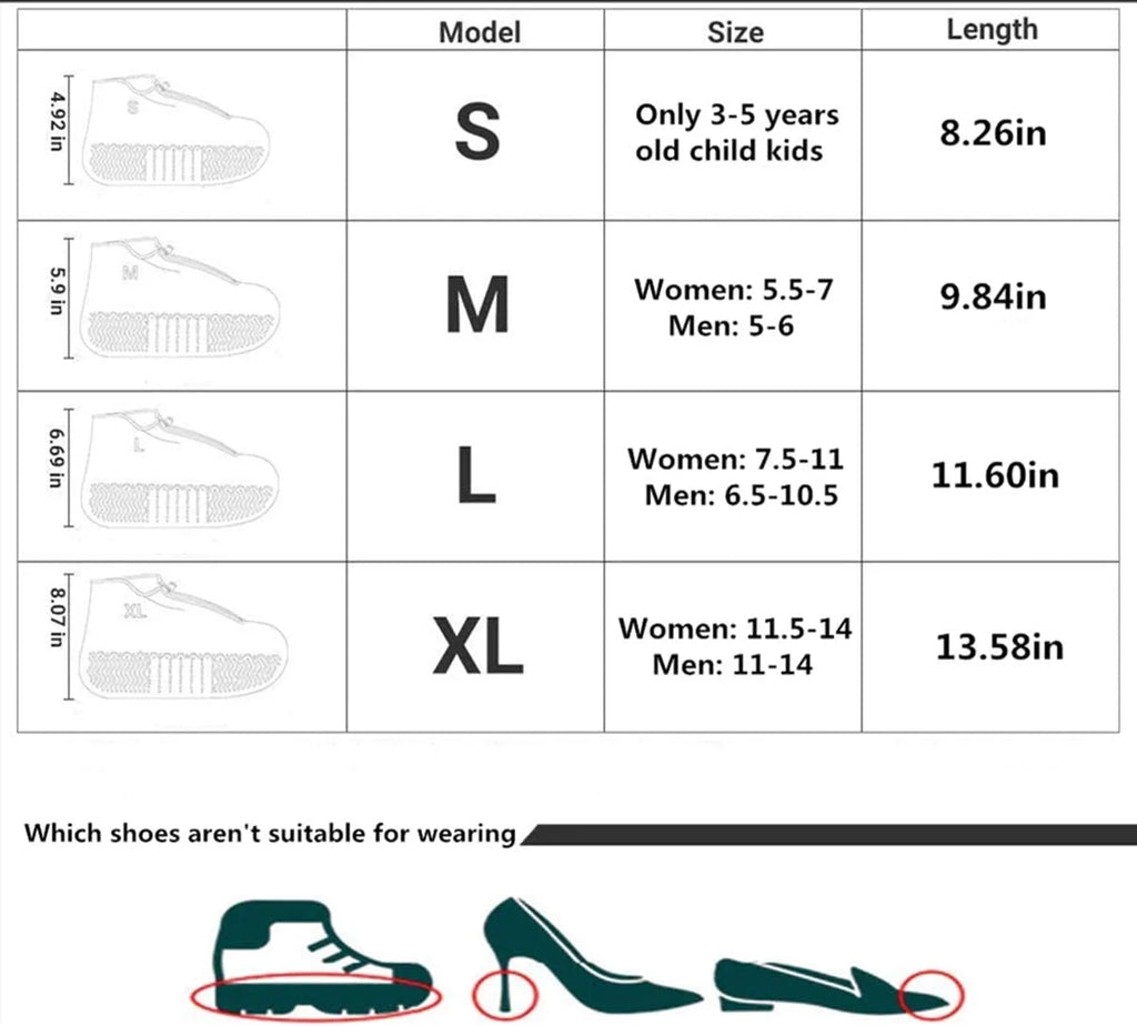 Waterproof Reusable Foldable Rain Shoe Covers with Zipper Blue E839389