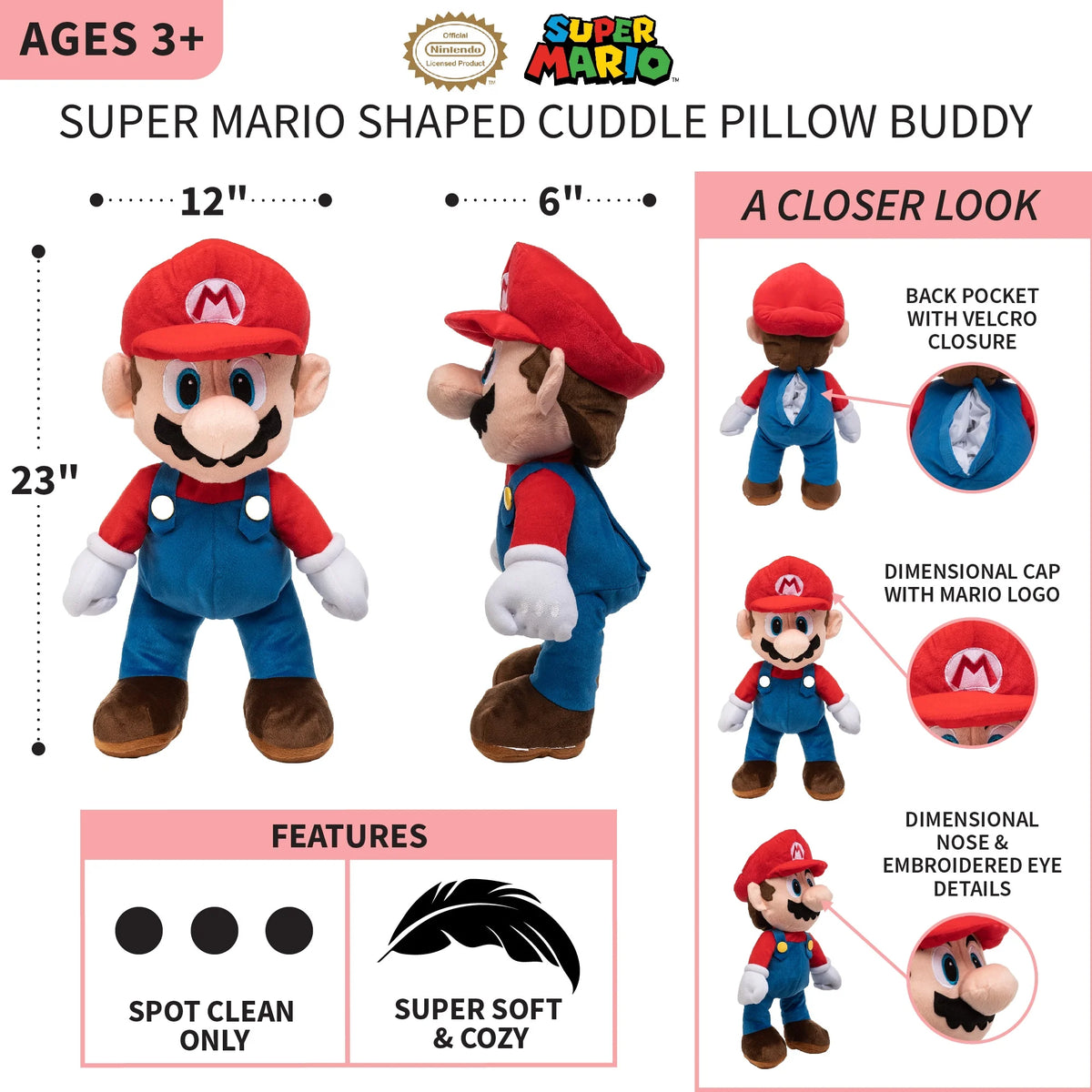 Red Plush Pillow Buddy V269