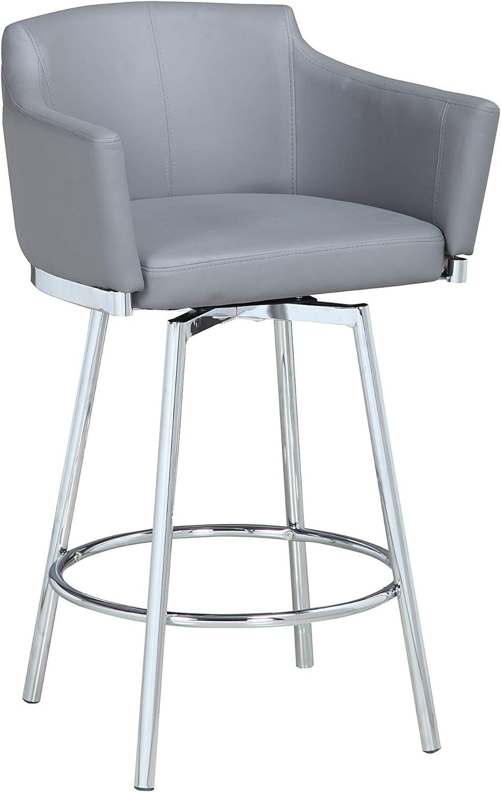 Gray Modern Club Counter Stool with Memory Swivel I768