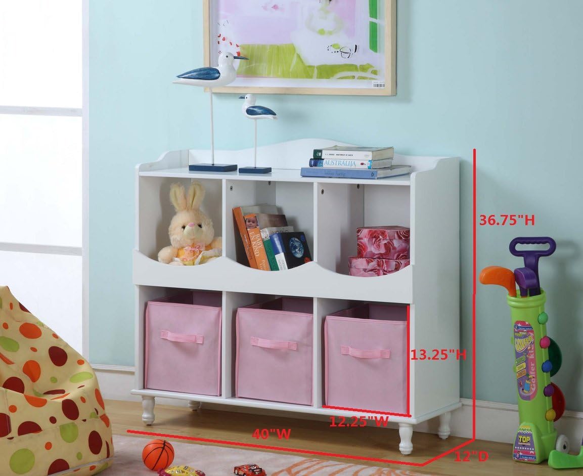 White 6 Cubby Storage Cabinet Z310801