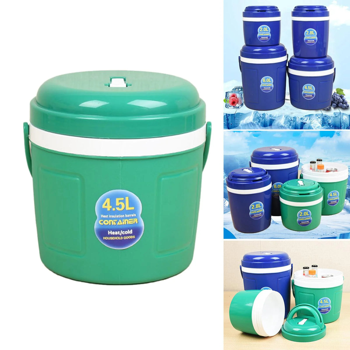 Green Insulated Beverage Bucket 4.5L I406