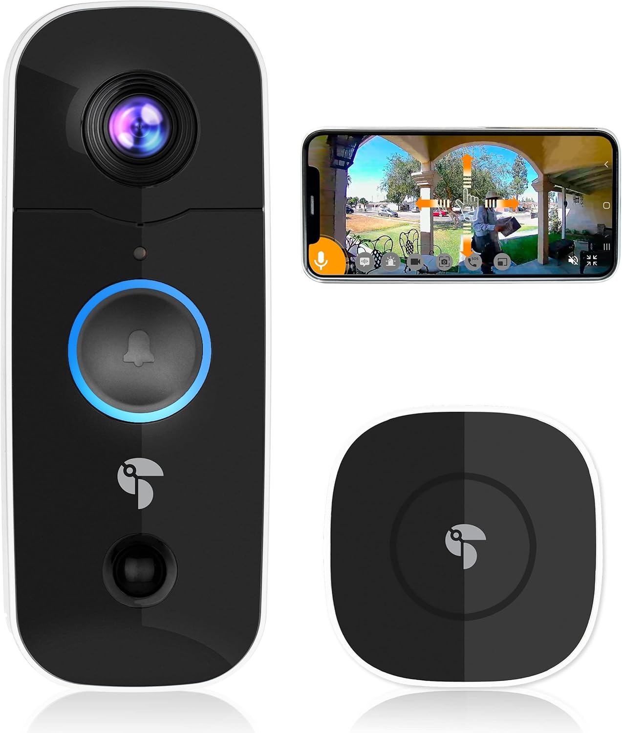 1080P Wireless Video Doorbell with Wireless Chime C289