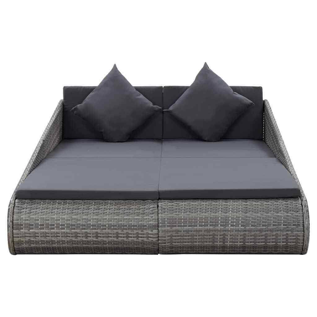 Gray Poly Rattan Garden Bed S831