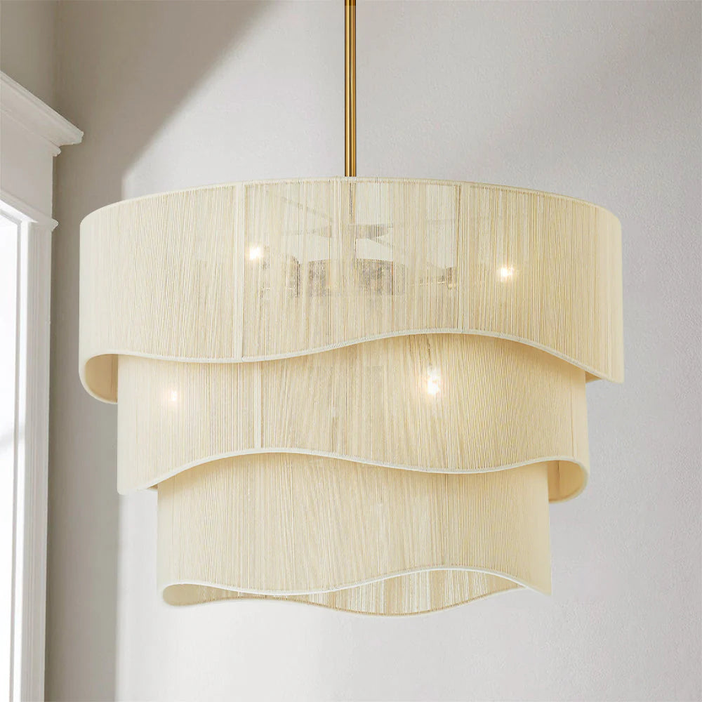 Rattan Tiered Chandelier J6371