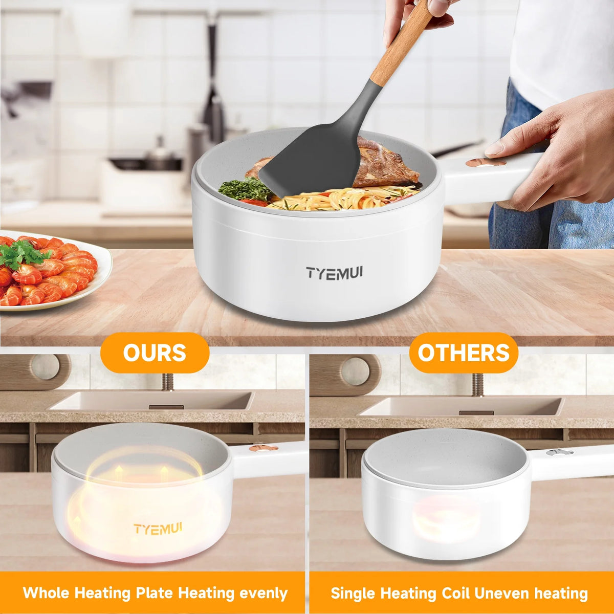 1.6L Non-stick Electric Hot Pot with Steamer A979