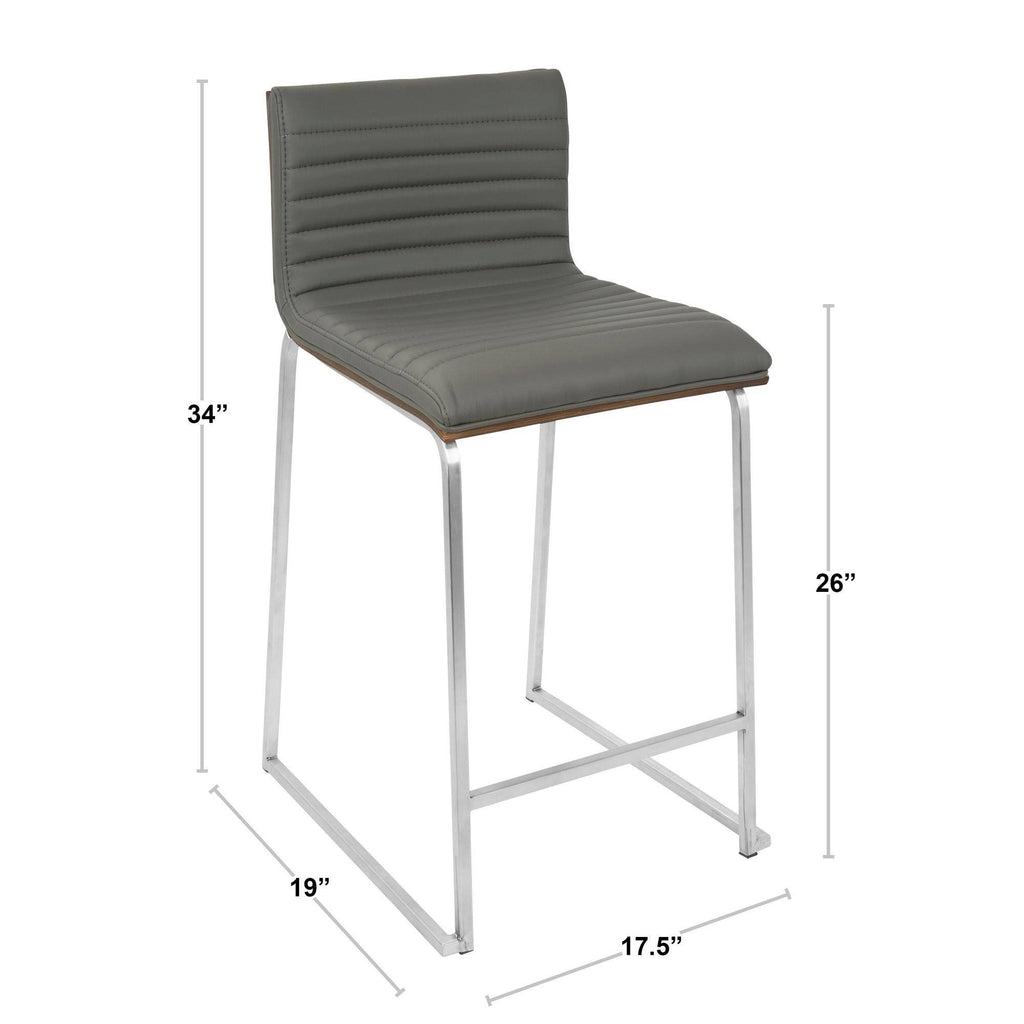 White PU Counter Stool Set of 2 T68943