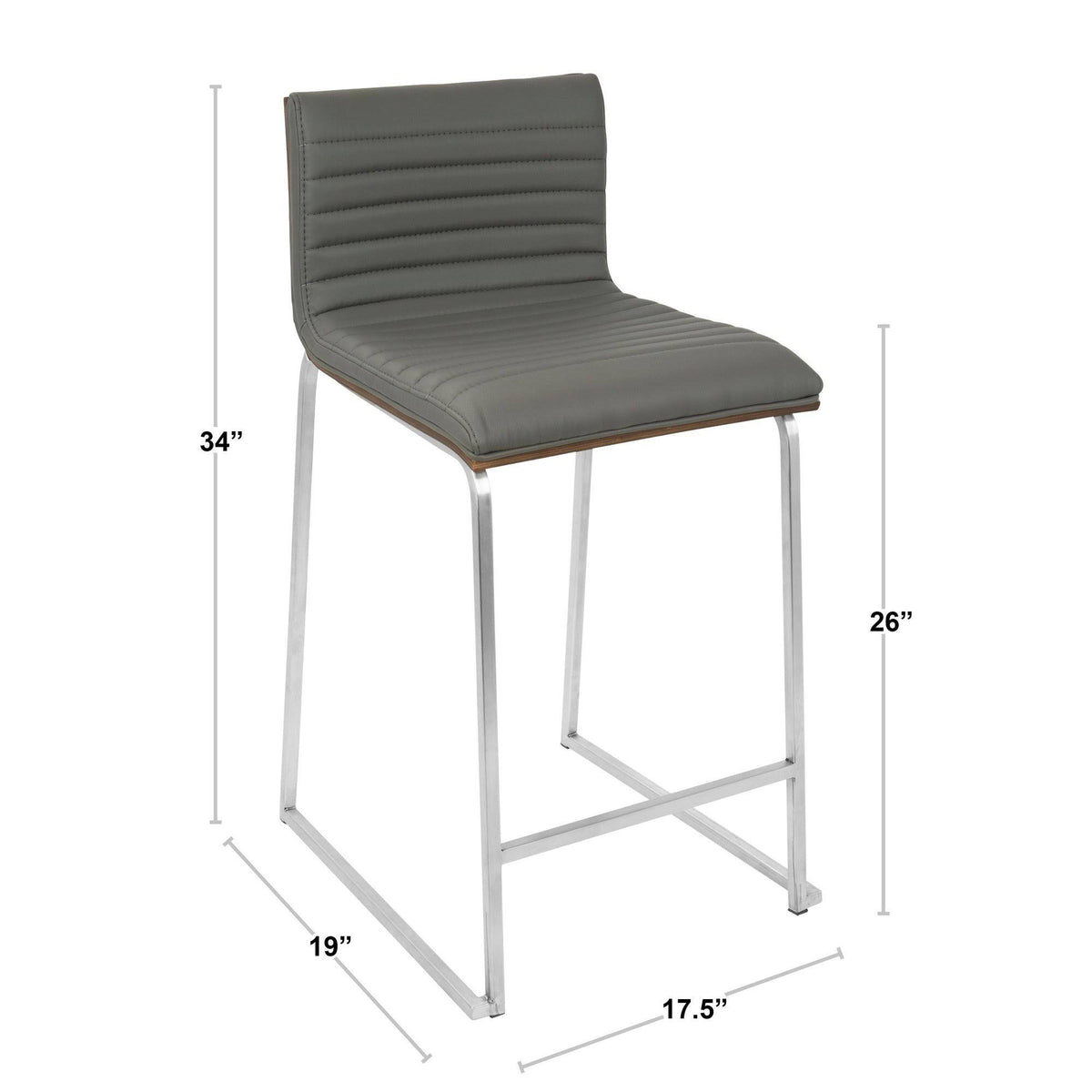 White PU Counter Stool Set of 2 T68943