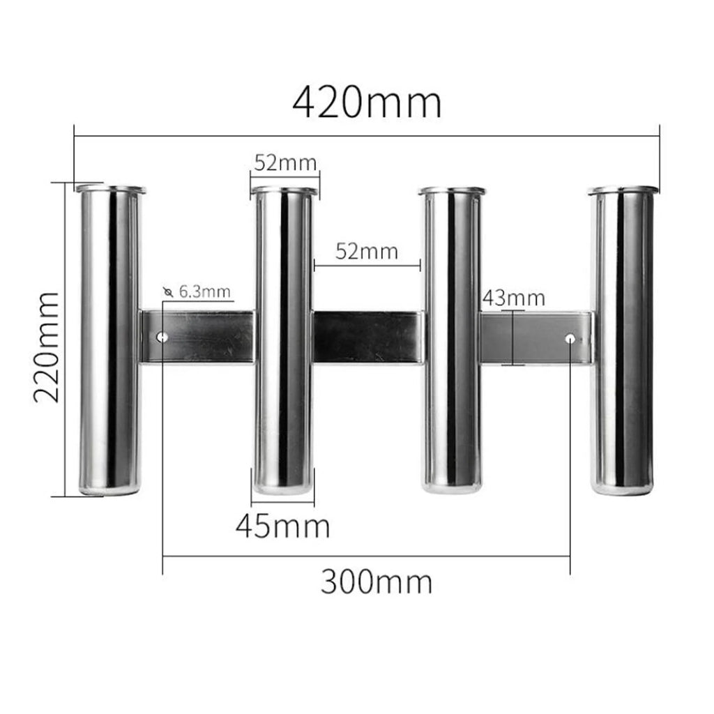 4 Tubes Boat Fishing Rod Holder Rack C395532