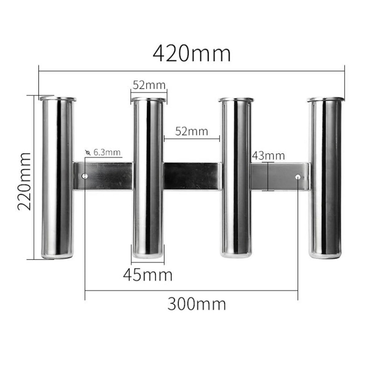 4 Tubes Boat Fishing Rod Holder Rack C395532