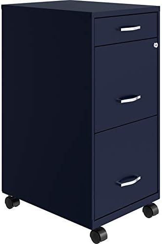 White 3 Drawer Metal Mobile File Cabinet with Lock X439789