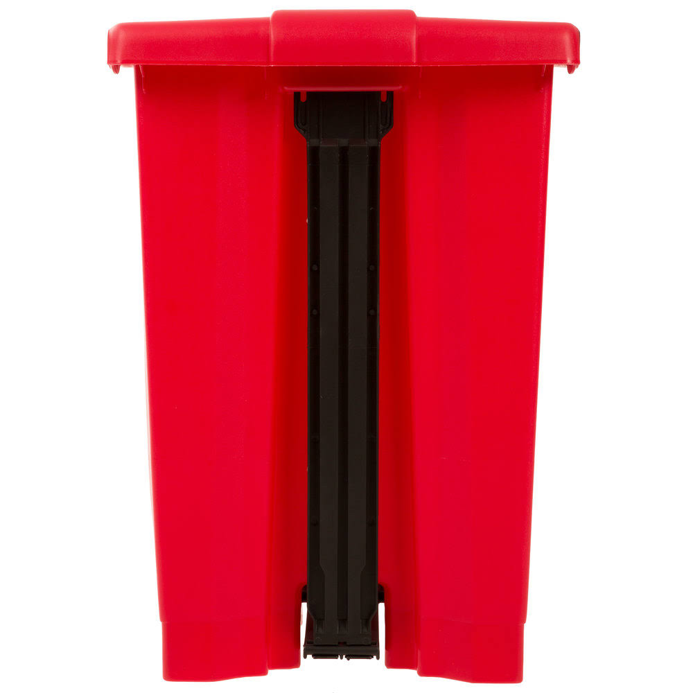 Red 12 gal Polyethylene Trash Can with Foot Pedal H201