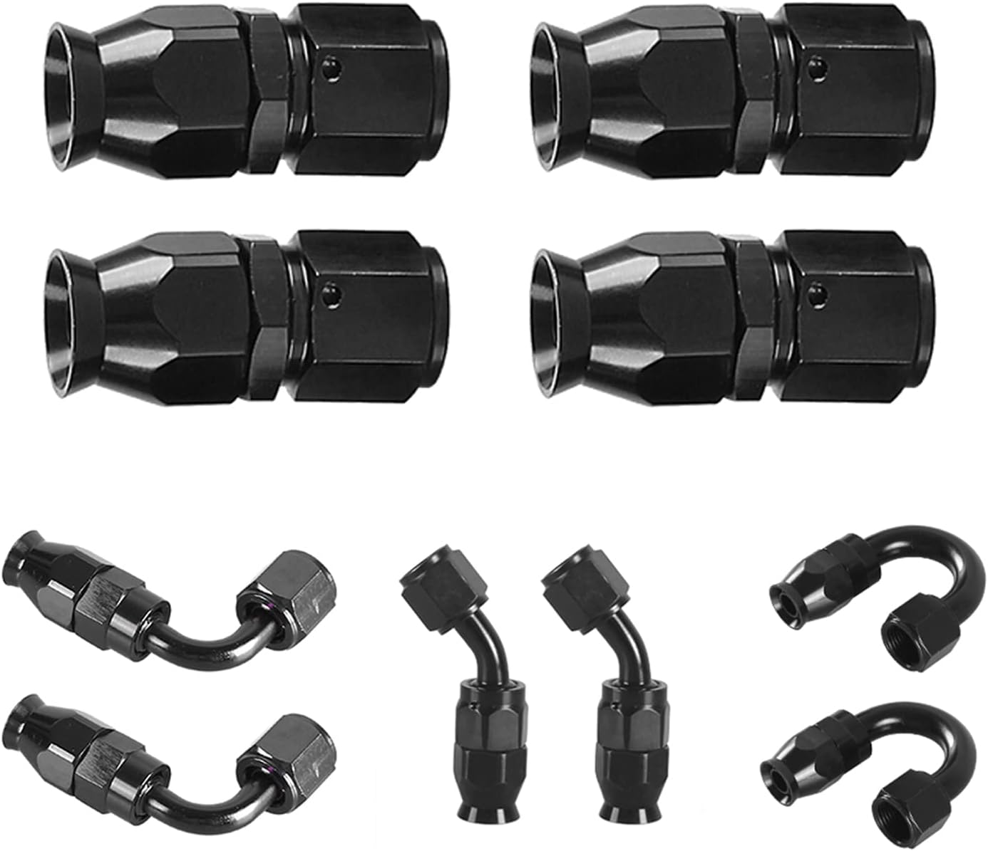 6AN PTFE E85 Braided Fuel Line Fitting Kit 20FT Transmission Oil Cooler Line Stainless Steel Black Pack of 2 C723