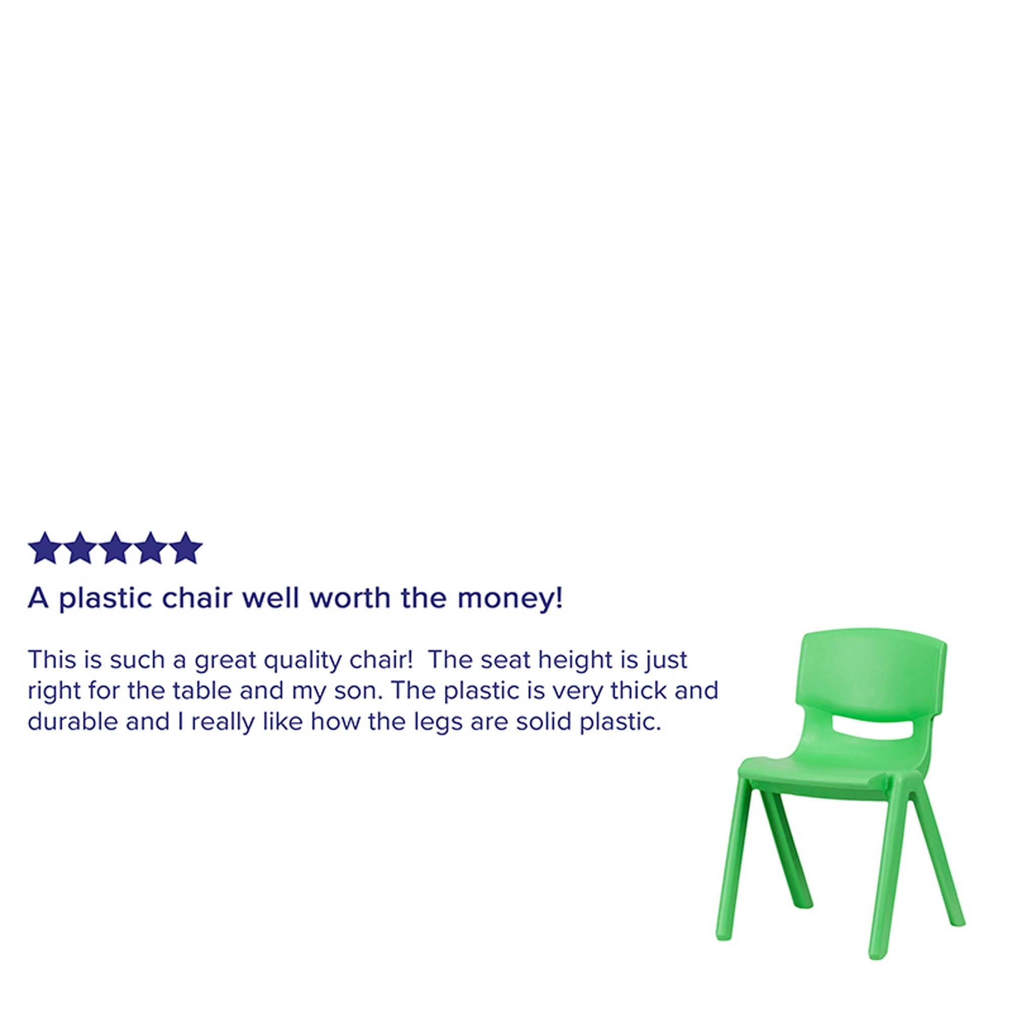 Green Plastic Stackable School Chair, 2 Pack M9430