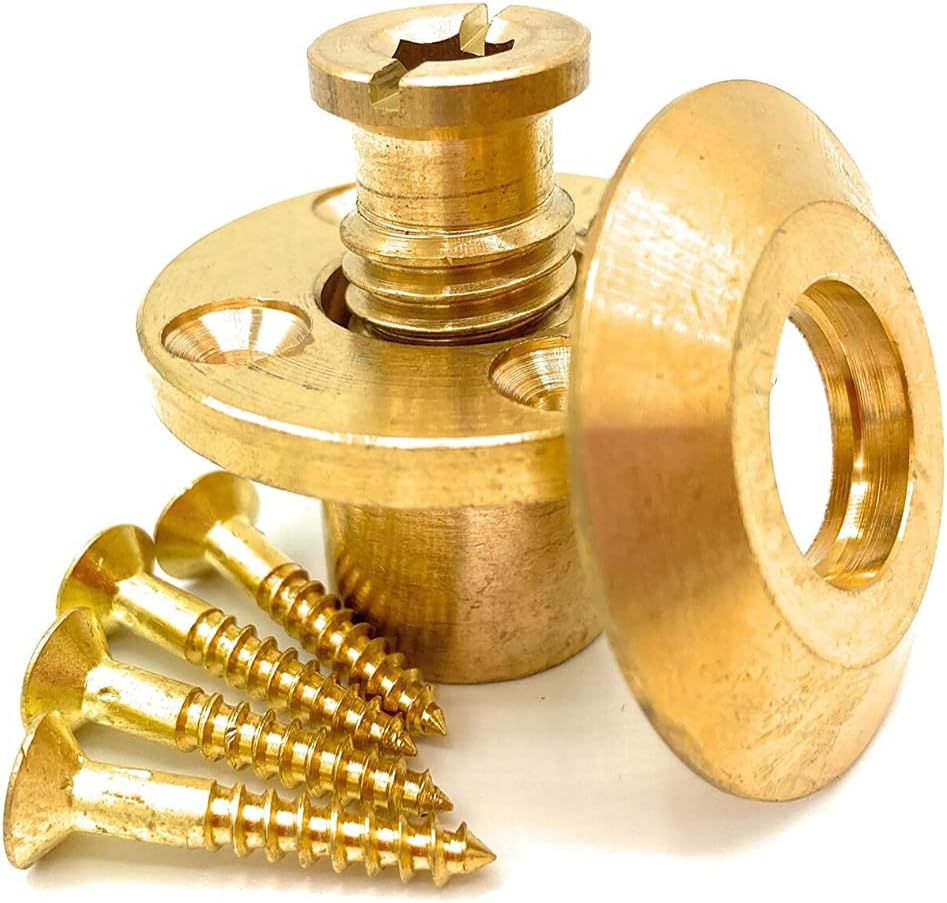 Brass Anchor with Collar for Pool Safety Cover, 4-Inch, Pack of 2 S235