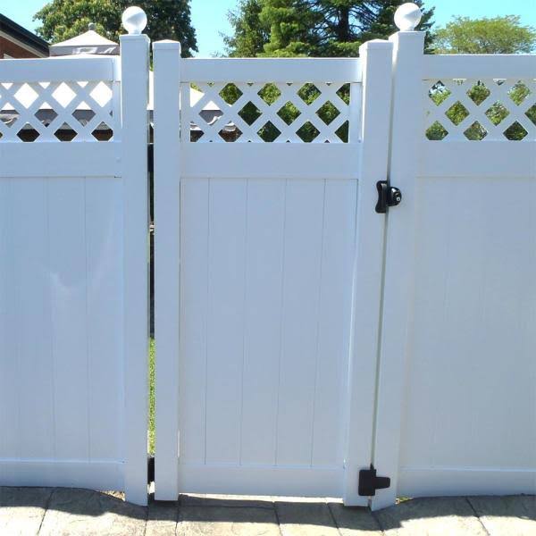 White Vinyl Fence Gate End Post J695671