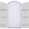 Rustic Faux Wood Shutters with Elliptical Arch Top P852
