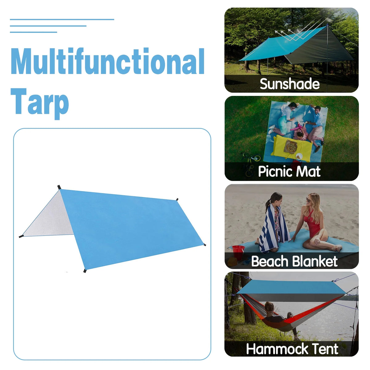 Waterproof Camping Tarp Sunshade U40927