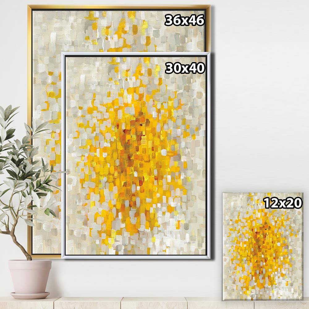 Glam Yellow Explosion Blocks Framed Canvas I565