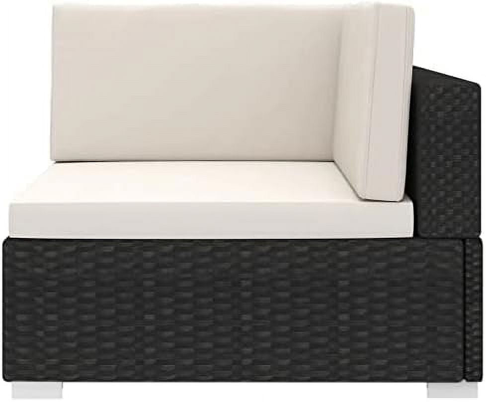 Gray Poly Rattan Sectional Corner Chair with Cushions H3387