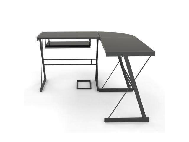 Black 3-Piece Corner L-Shaped Computer Desk Y253