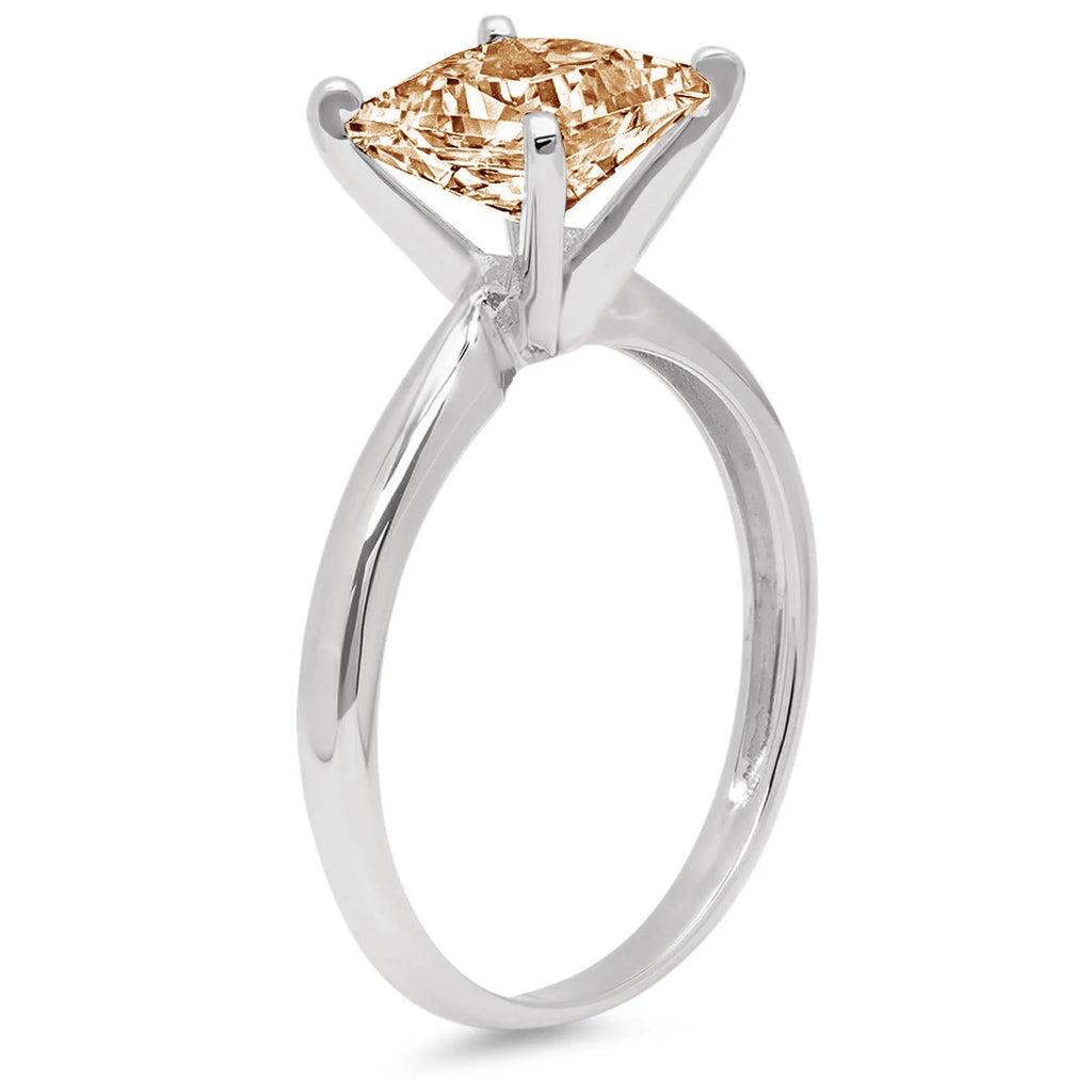 Champagne Simulated Diamond Princess Cut Ring J671376